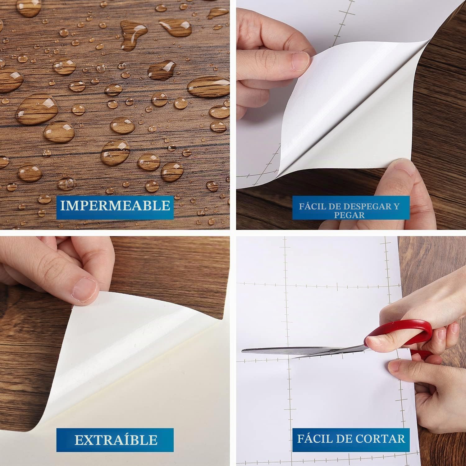 FunStick 40CM x 12M Papel Adhesivo para Muebles Efecto Madera Marrón Pegatinas Pared Decorativas PVC Vinilo para Pared Autoadhesivo Impermeable Papel Tapiz para Mesa Cajón Armario Mostrador Puerta