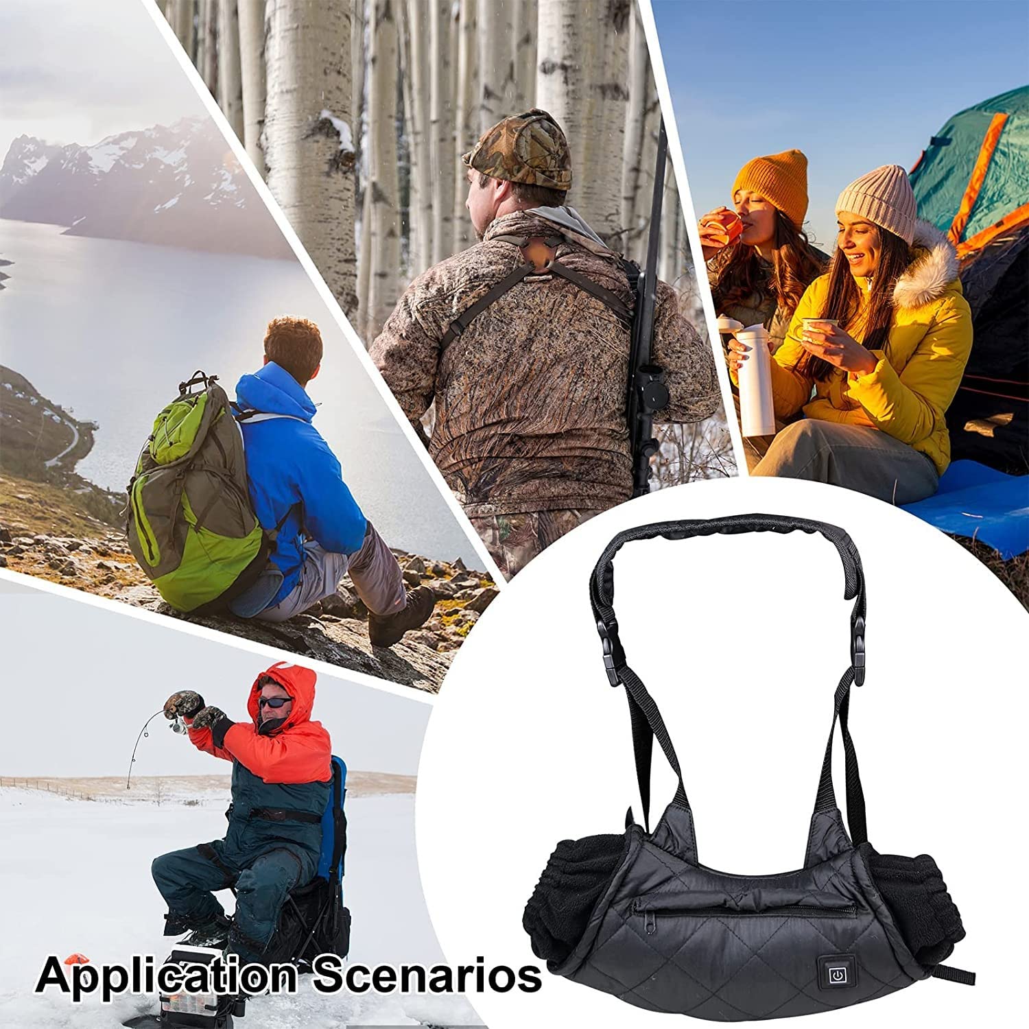 Pochette chauffe-mains de chasse, pochette chauffante étanche rechargeable avec 3 modes de chaleur, pochette chauffante électrique rapide pour la chasse en plein air, le camping, le football C