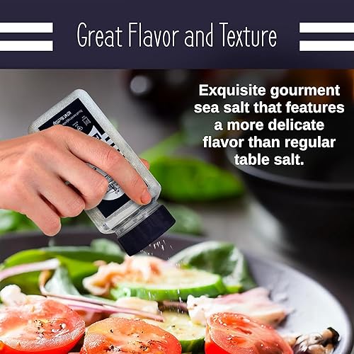 Miniatura 3 de Le Marinier Sal celta orgánica fina molida, 1 libra - 16 onzas, rica en minerales, 100% natural y sin refinar. Salero rellenable. Sal marina