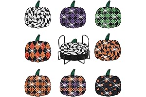 Halloween Arts and Crafts: Spooky Diamond Painting Pumpkin Coasters