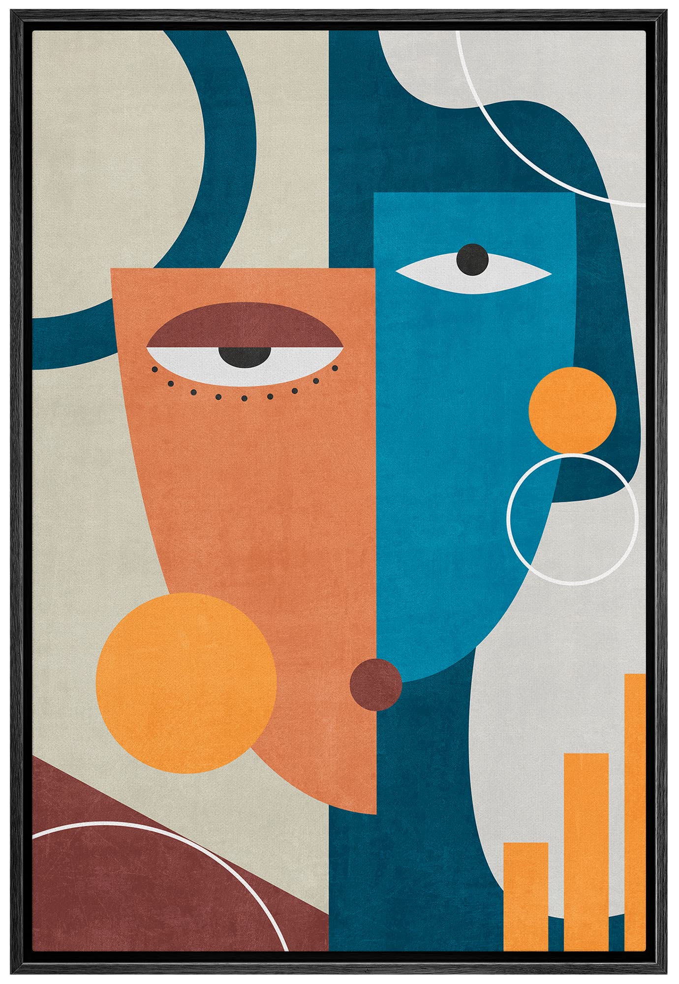 Amazon.com: IDEA4WALL Framed Canvas Print Wall Art Duotone Blue