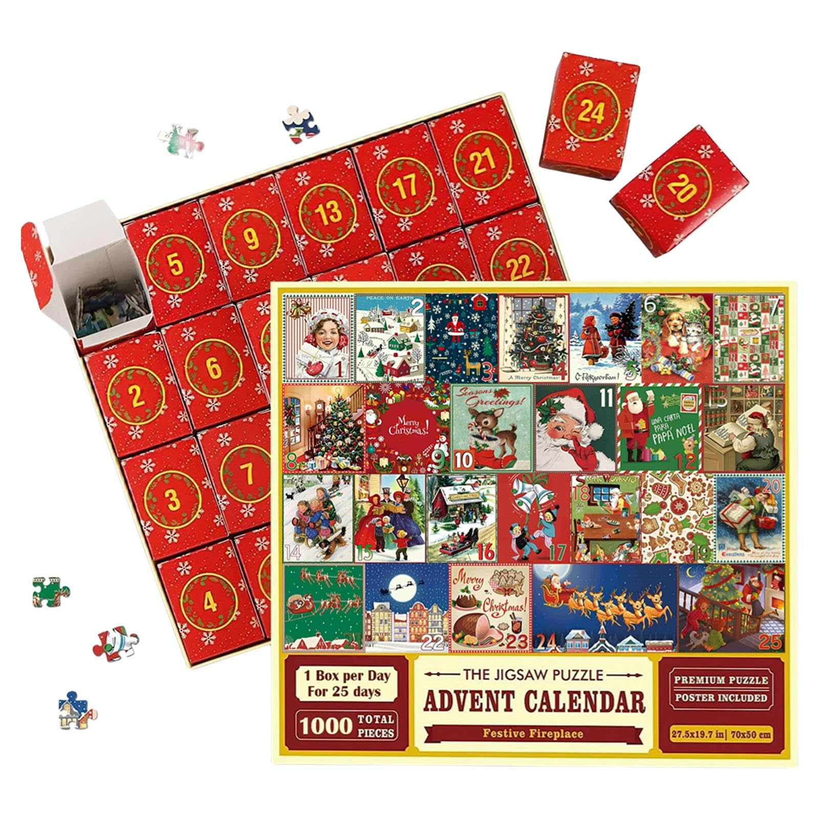 Adventskalender Puzzle 1000 Teile – 24 Tage Weihnachts-Countdown, „Die Geburt Christi“, 70x50 Cm Fertig