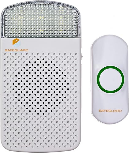 Safeguard Supply Kit de timbre inalámbrico, rango de 1000 pies, timbre enchufable, ideal como timbre con discapacidad auditiva y timbre sordo,