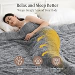 Topblan Weighted Blanket for Adults, 48" x 72" 15lbs, Soft Sherpa Twin Size Heavy Blanket with 3D Jacquard Flannel Fleece Weighted Blankets for Couch and Bed