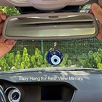 Vista 2 de Adorno colgante de coche de ojo turco azul malvado – Accesorios para espejo retrovisor – Dije de coche de ojo turco