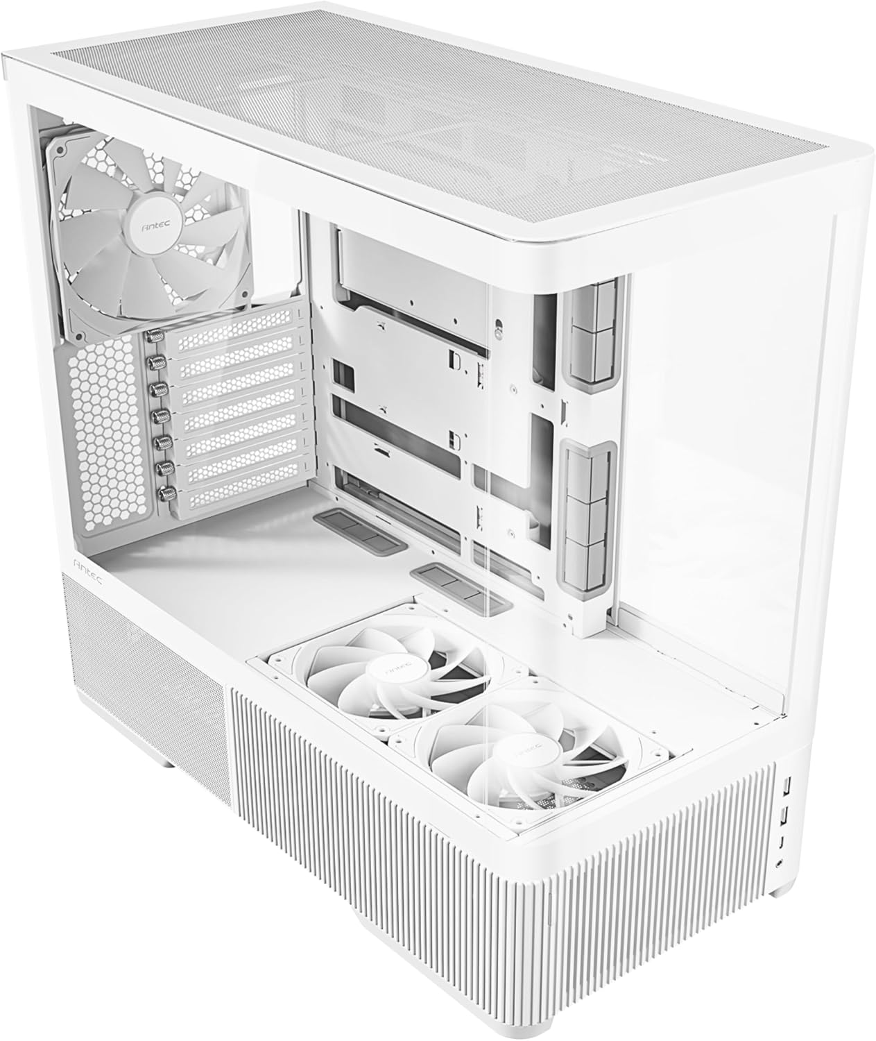Antec C6 Curve Air White Mid-Tower Case, Panoramic Tempered Glass, High Airflow, 3 PWM Fans Included, Support 360mm Radiator & 450mm GPU, Type-C 10Gbps, ATX Gaming Case