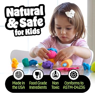 Hygloss Play Modeling Dough for Kids, 12 Assorted Colors, 1lb, Unscented