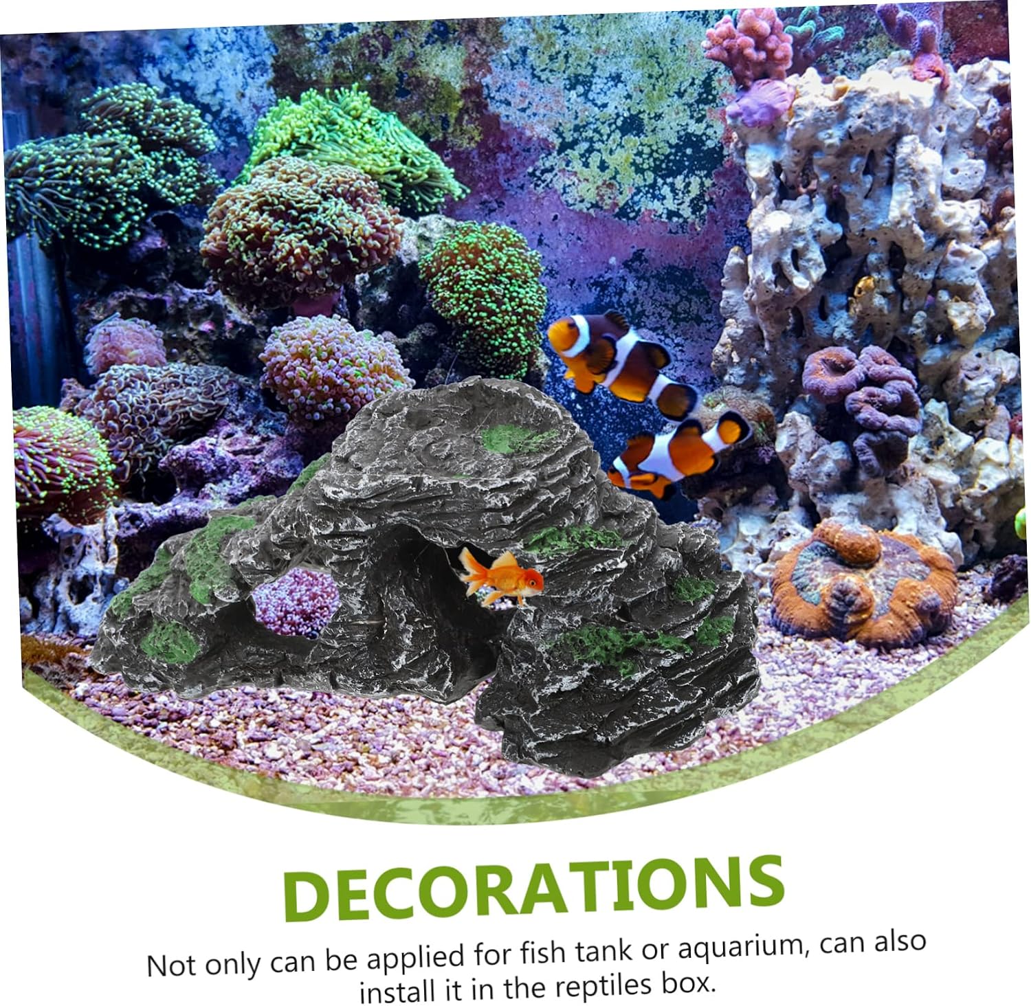 Turtle Basking Platform for Reptiles Durable Resin Rockery Decor for Fish Tank Tortoise Habitat Climbing Accessory for Aquatic Turtles Frogs and Lizards