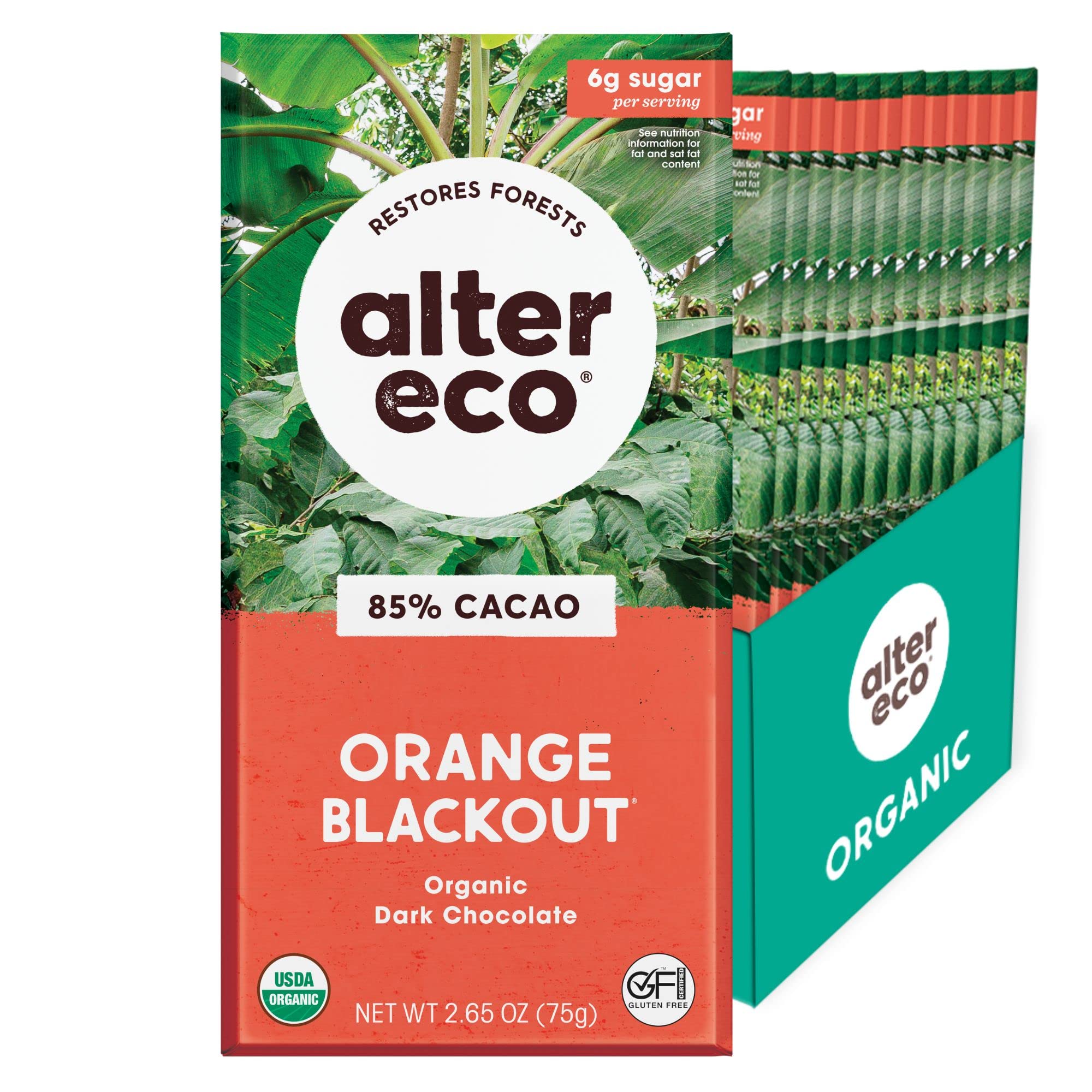 Alter Eco Orange Blackout / 2.65 Ounce (Pack of 12) / Bar Candy & Chocolate Bars