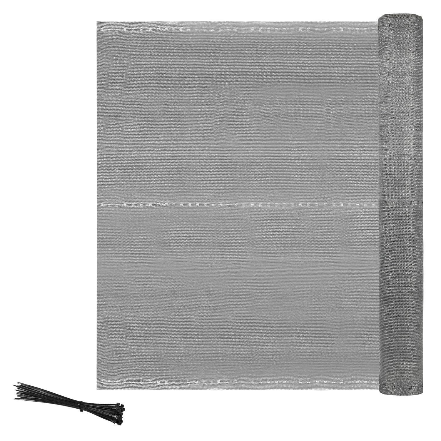 Joparri Zaunblende Sichtschutz, Schattiernetz, 150 g/m² HDPE Tennisblende Schattennetz Windschutz Staubschutz Sonnenschutz Gewebe Netz mit Kabelbinder, Reißfest Schattiermatte, Anthrazit, 1,8 x 25m