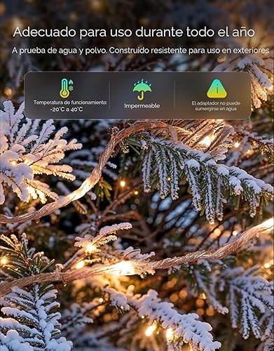 Miniatura 8 de Govee RGBWIC - 2 luces navideñas de 99 pies, 300 luces LED con función de mapeo de formas, decoración LED inteligente para árbol de interiores y