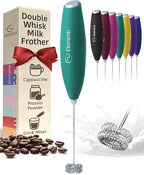 Elementi Matcha Whisk - Electric Milk Frother & Drink Mixer Handheld - Matcha Frother Wand - Prot...