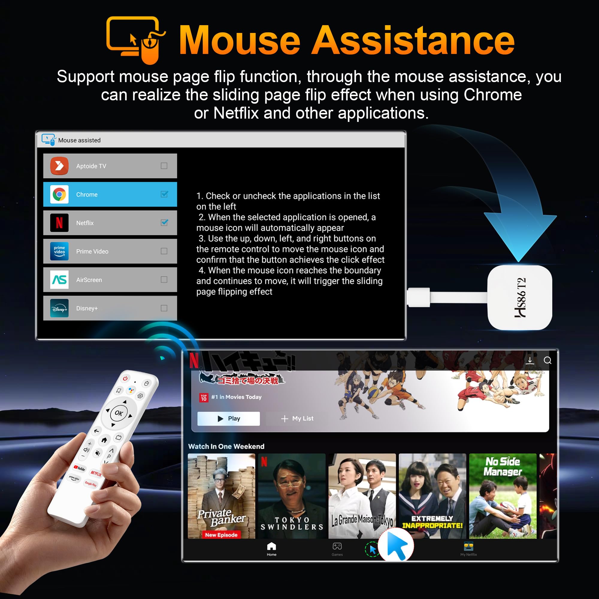 Android 14.0 TV Stick,2026 TV Stick 2GB 16GB | RK3518 Quad-Core 32bit Cortex-A53 Chipset e Mali 450 MP2 GPU Supporti 2.4G/5G Dual Band WiFi Bluetooth5.4 4K Ultra HD