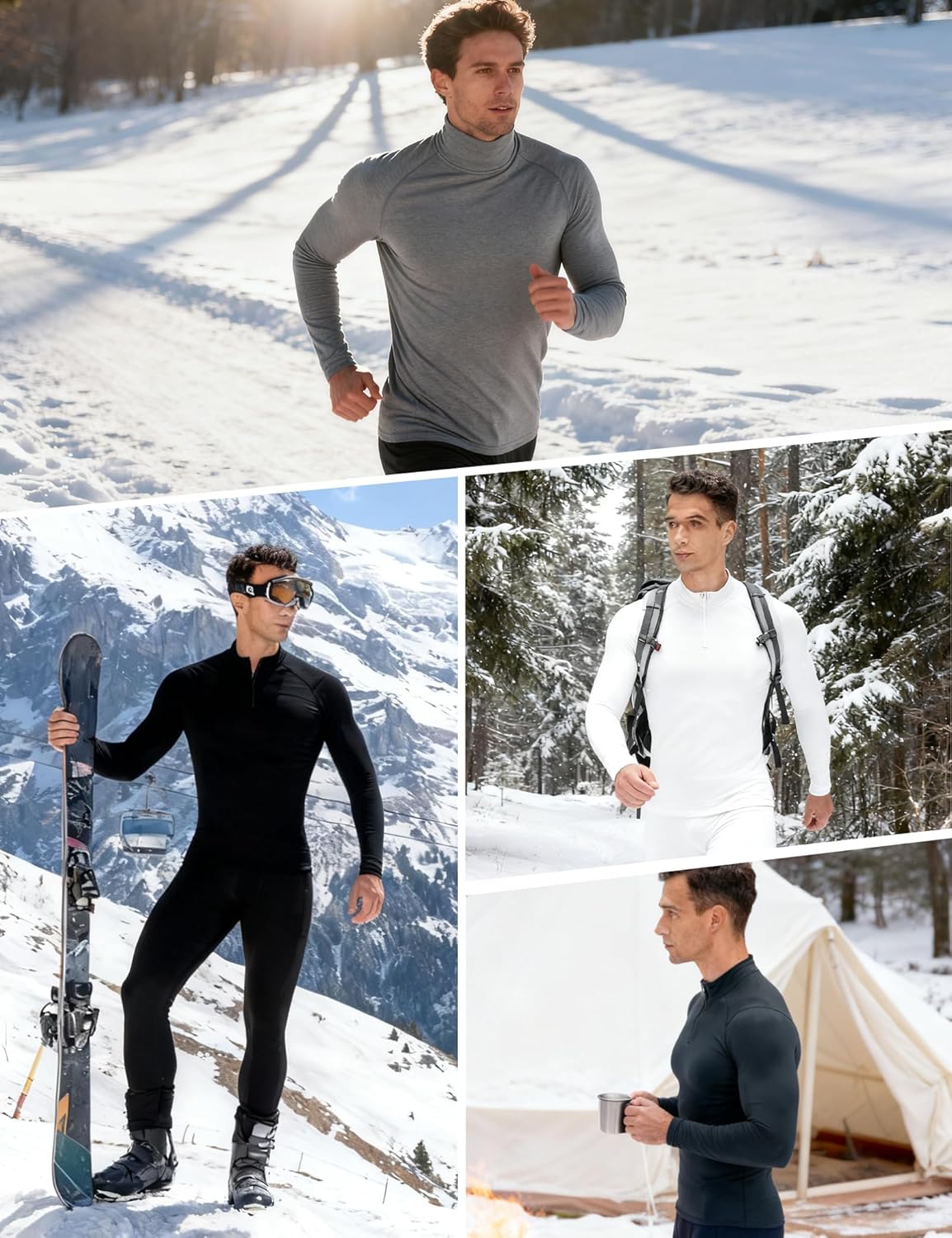 SPVISE Men's Thermal Compression Shirts Long Sleeve Fleece Lined Underwear Tops Cold Weather Running Gear Base Layer Winter - Image 5