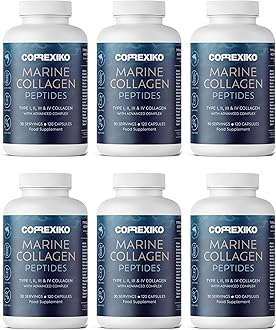 CORREXIKO Marine Collagen Supplement Tablets - 2000mg Hydrolysed Collagen Peptides per Serving with Added Hyaluronic Acid, Vitamin C & Minerals - for Hair, Skin & Nails - 720 Capsules 6 Month Supply