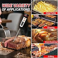 Vista 7 de YFL Termómetro de comida de lectura instantánea, termómetro digital impermeable para carne con sonda de acero inoxidable, termómetro de cocina
