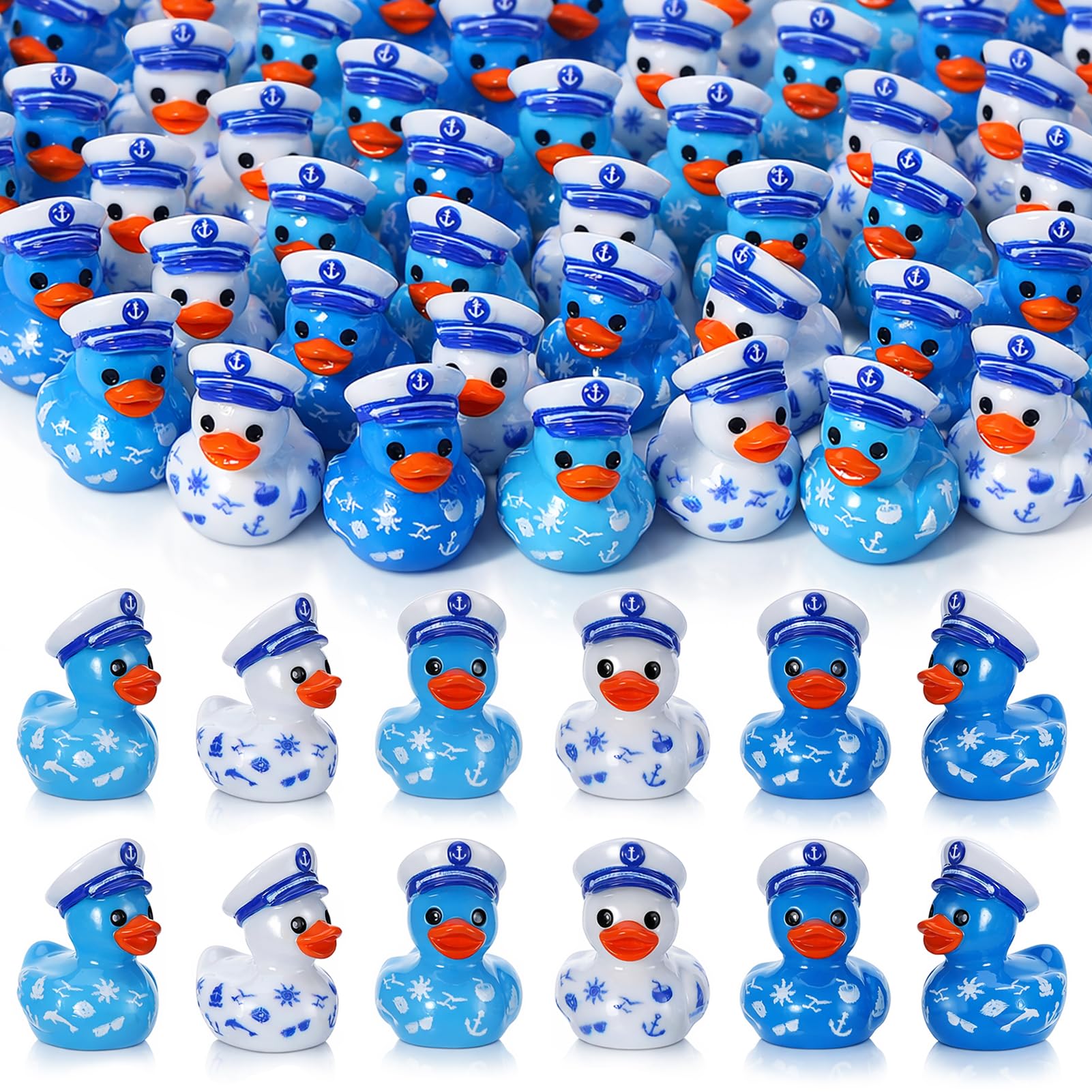 GGSTDDUP 60pcs Sailor Cruise Ducks Toy Figures, Tiny Cruise Ducks Figures — image 1