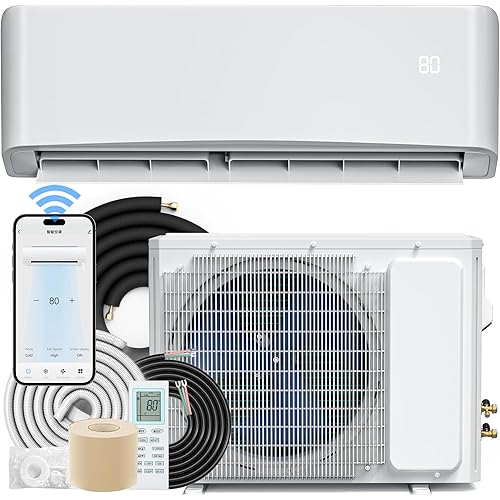 YITAHOME 22 SEER2 12000 BTU Mini Split Air Conditioner Heat Pump System, WiFi Enabled 115V Inverter Ductless AC Cool Up to 750 Sq. Ft with Installation Kit, Pre-Charged Condenser, 1 Ton