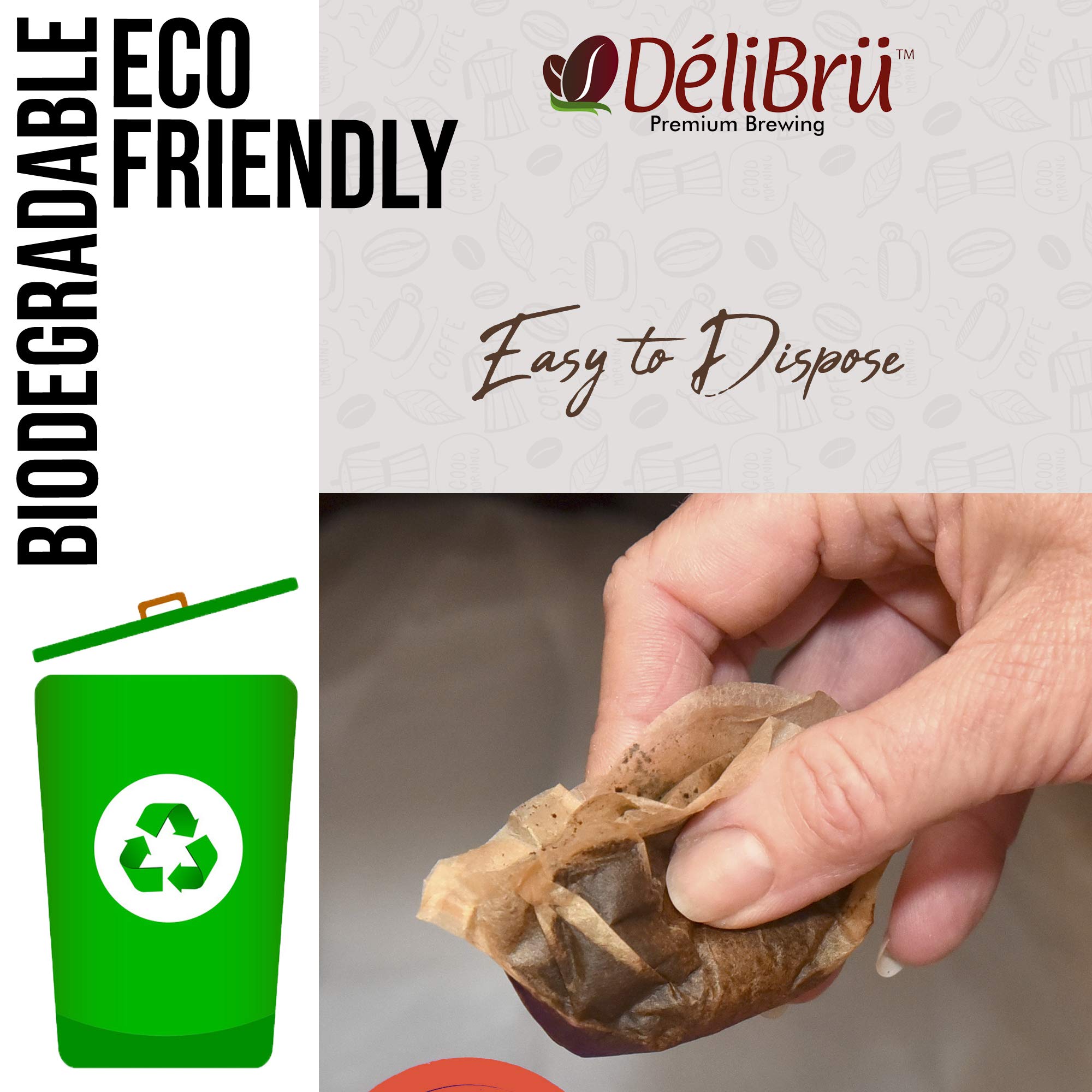 Filtros de papel sin blanquear para jarra reutilizable compatible con todas las marcas – Filtro de papel desechable (100/caja) de Delibru
