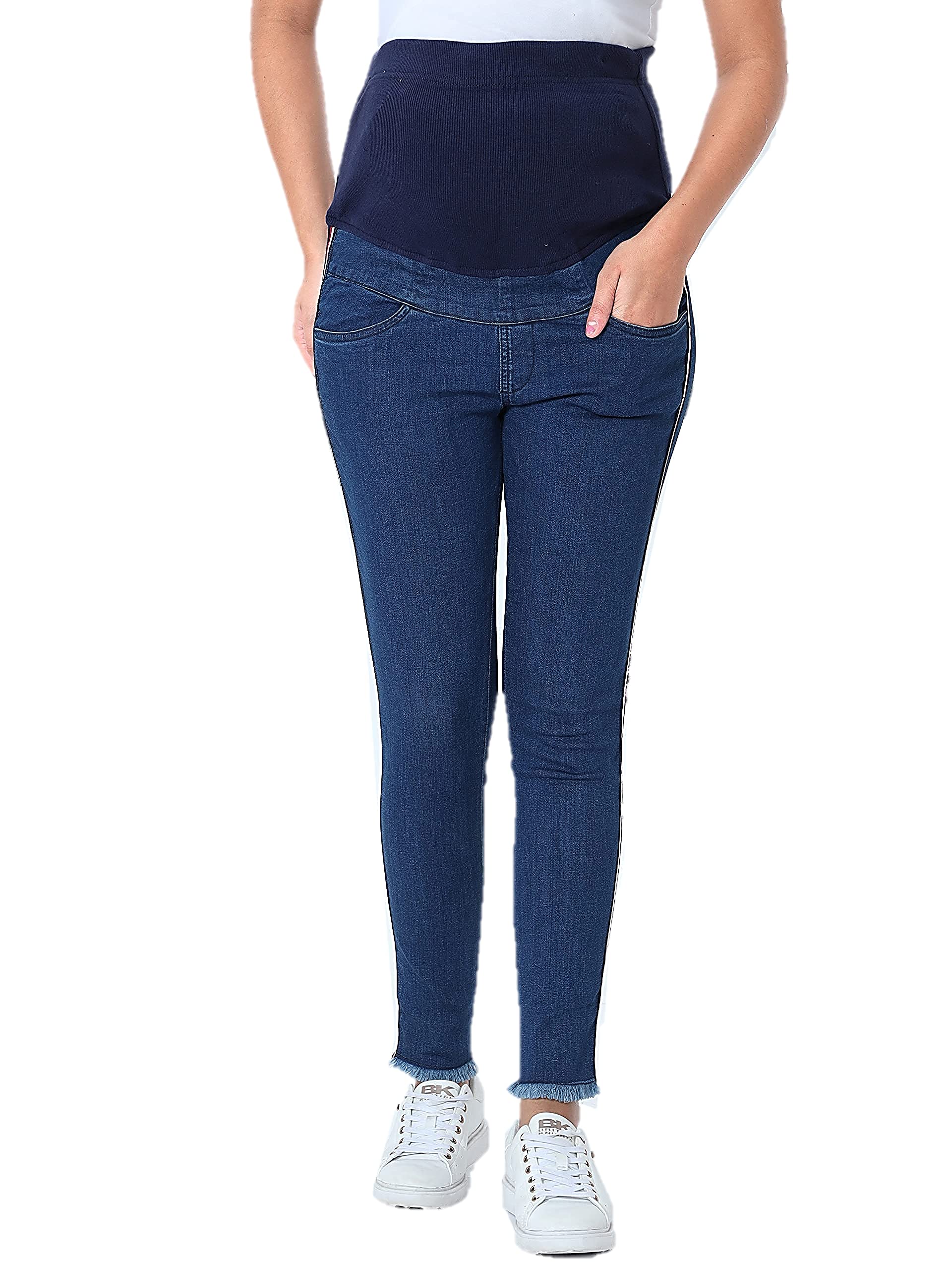 The Mom StoreWomen's Tapered Fit Cotton Jeans (DEN-3_S)