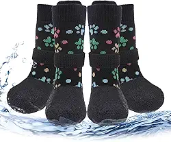 PUPTECK Sapatos Antiderrapantes para Cães Em Pavimento Quente/Frio, Botas para Idosos, Botas de Borracha E Protetores de Patas para Cães de Pequeno, Médio E Grande Porte para Evitar Lambidas, Meias Ad