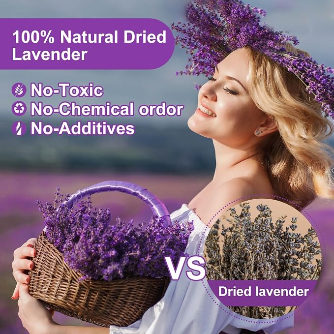 250+ flores secas de lavanda púrpura preservada 90g miniatura 3