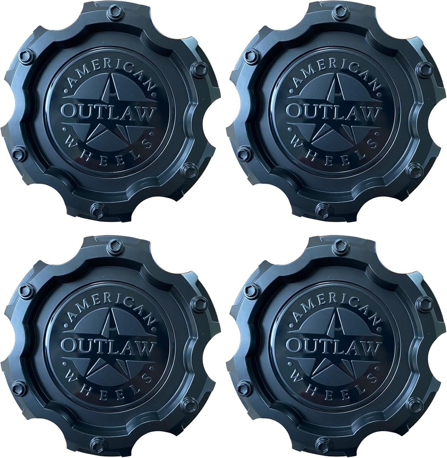 Matte Black Wheel Center Cap Hub Cap 5470-61397 for American Outlaw 4PCS