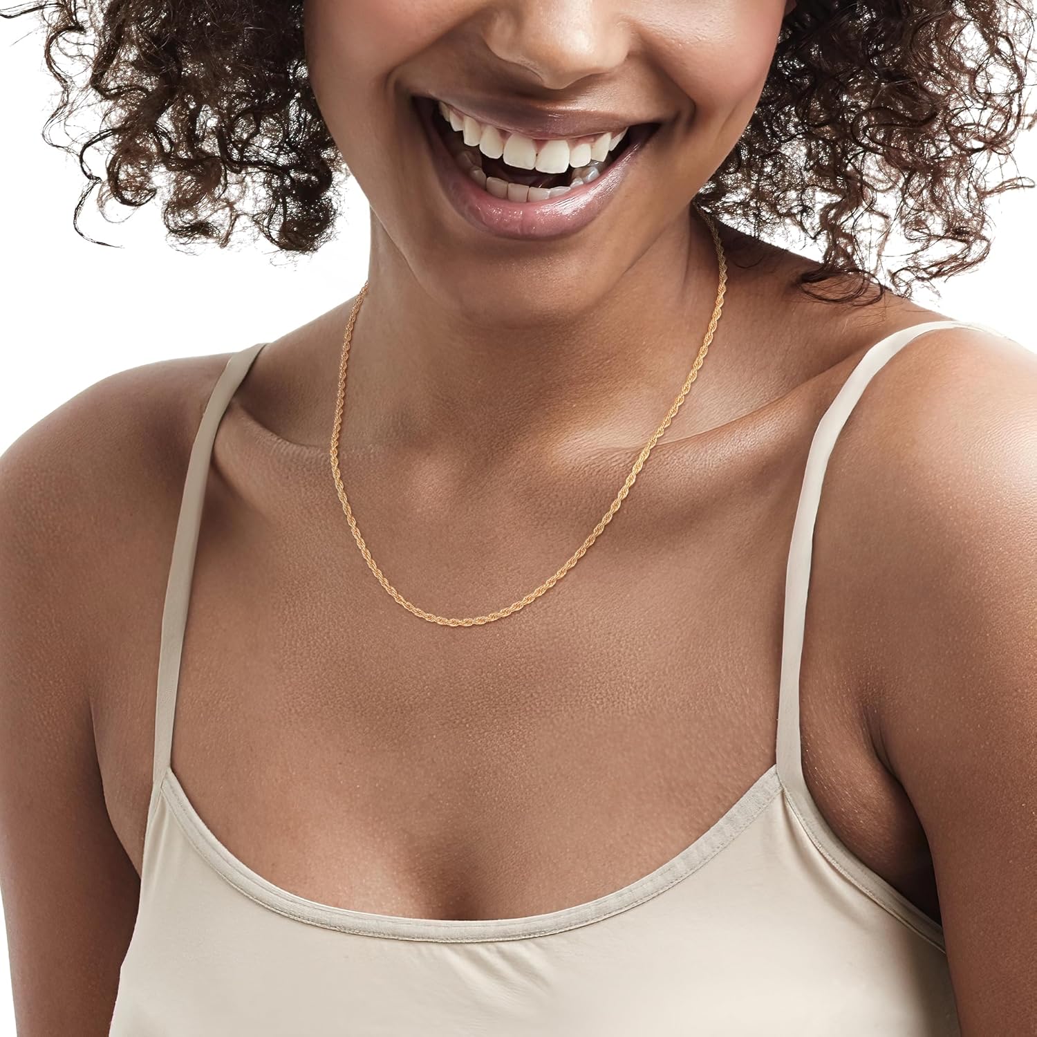 Jewlpire 2mm Rope Chain 925 Sterling Silver Chain Necklace for Women, 14K Gold Plated Chains for Women Smooth & Sturdy Women's Chains Necklace, 16 18 20 22 24 26 Inch - Image 5