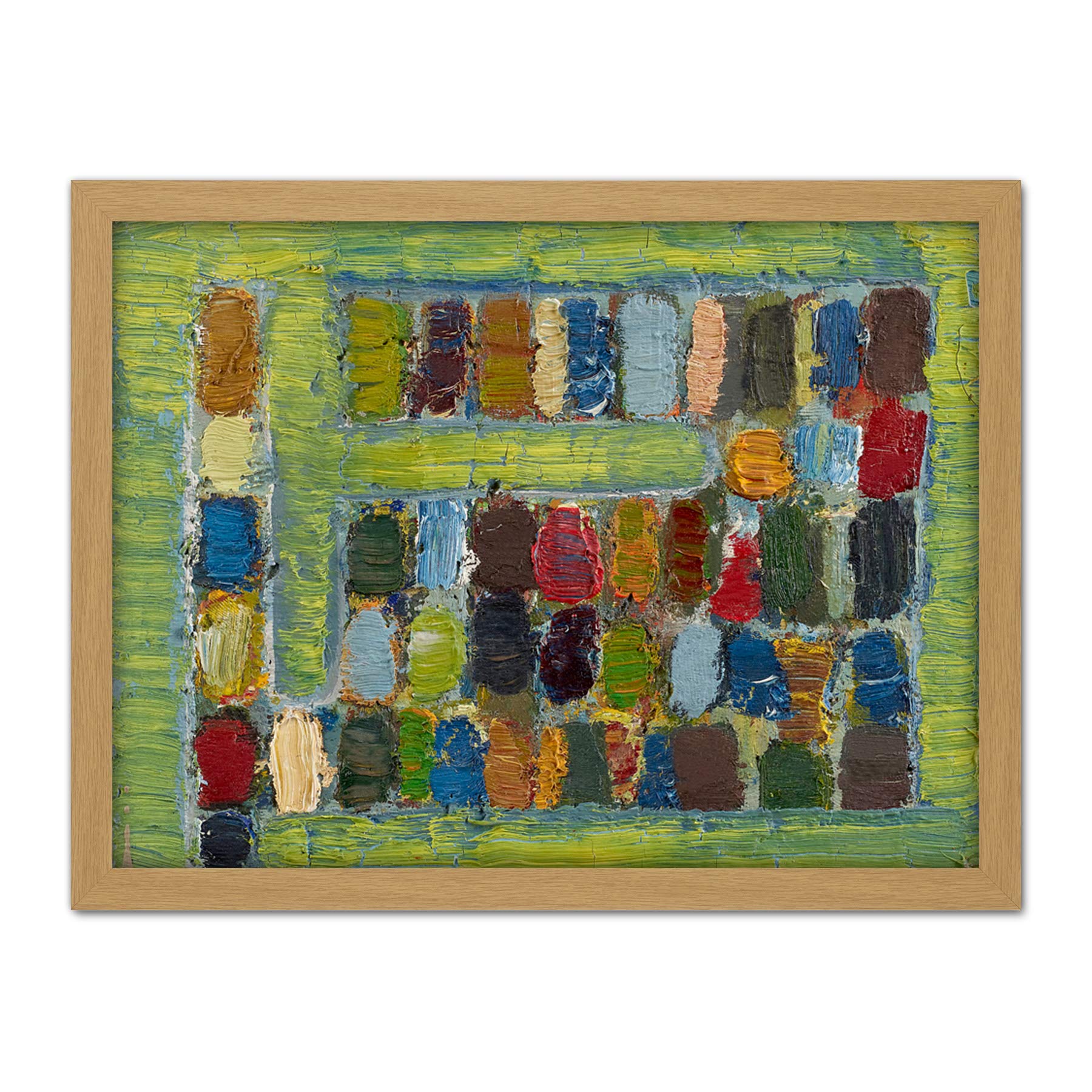 Artery8 Coulon 1970 Composition 3 Abstract Painting Artwork Framed Wall Art Print 18X24 Inch