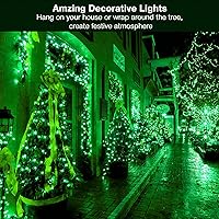 Vista 5 de BrizLabs Guirnalda de luces verdes para el día de San Patricio, 50 luces incandescentes de Navidad, juego de mini luces verdes conectables, cadena