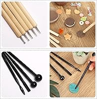 Vista 5 de RUBFAC Polymer Clay Tools, Clay Tools Kit, 24pcs Clay Sculpting Tools Set with Stylus and Rock Painting Kit - Air Dry Clay Modeling for Pottery and