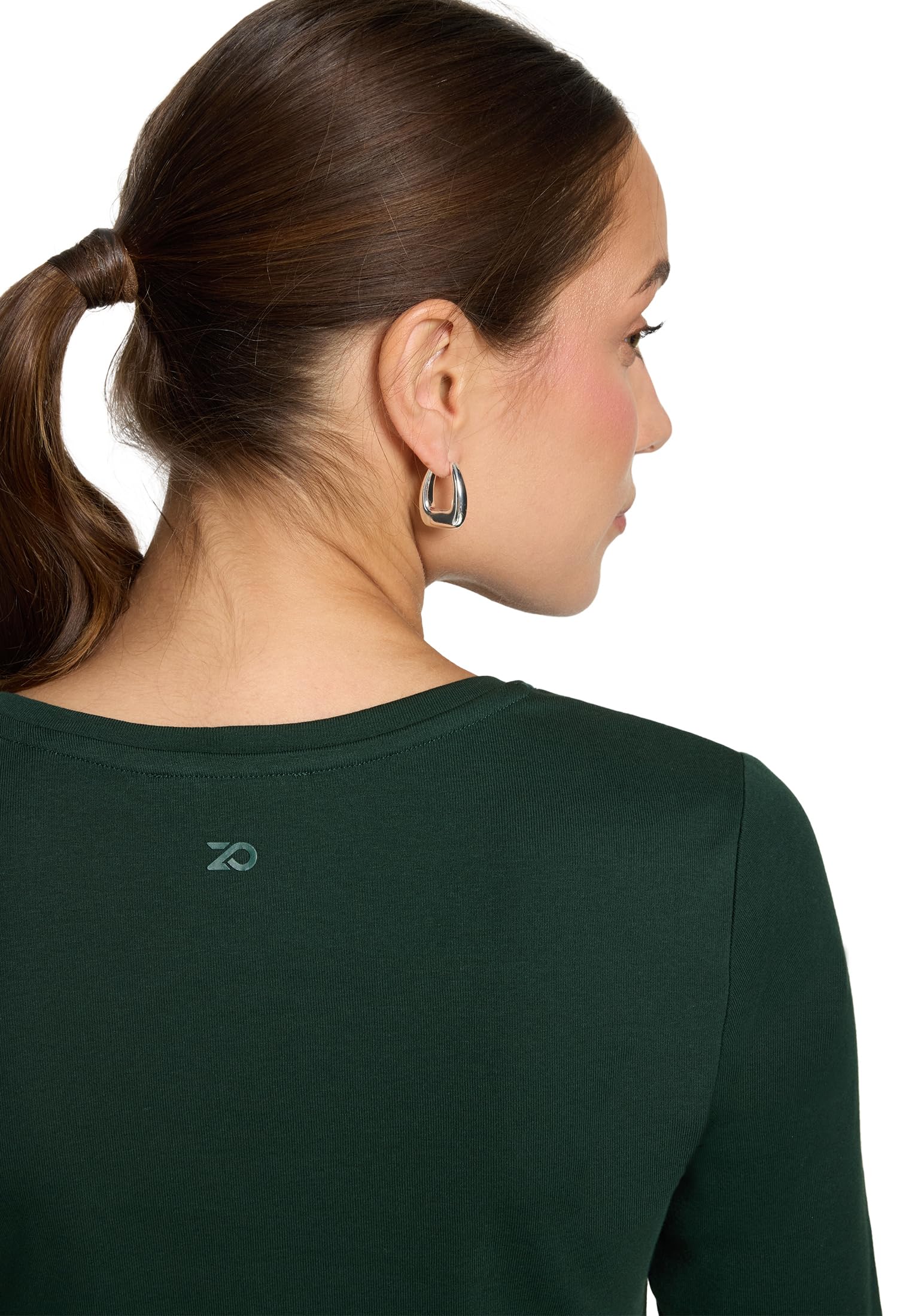 zero Damen Basic Shirt mit V-Ausschnitt