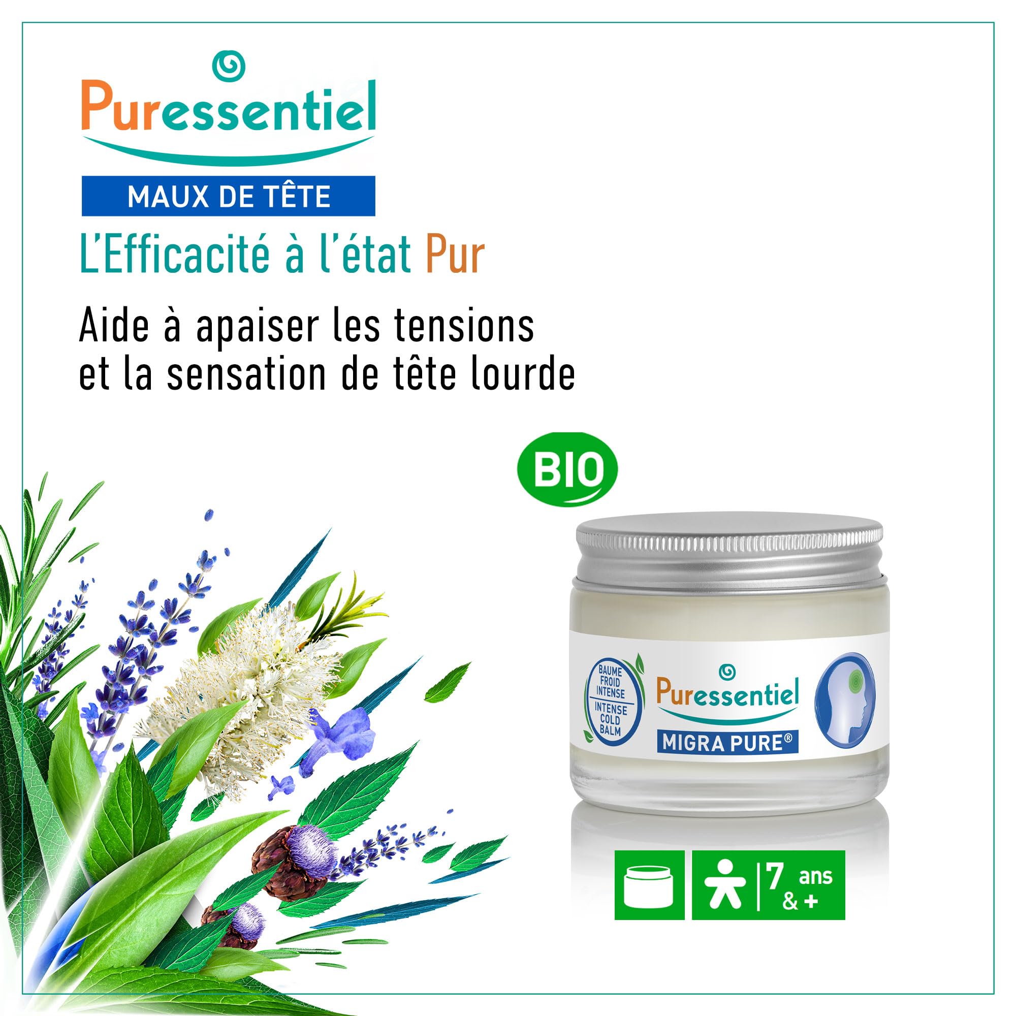 Image secondaire de Baume Froid Intense Migra Pure - Soulagement des Maux de Tête - 20 ml