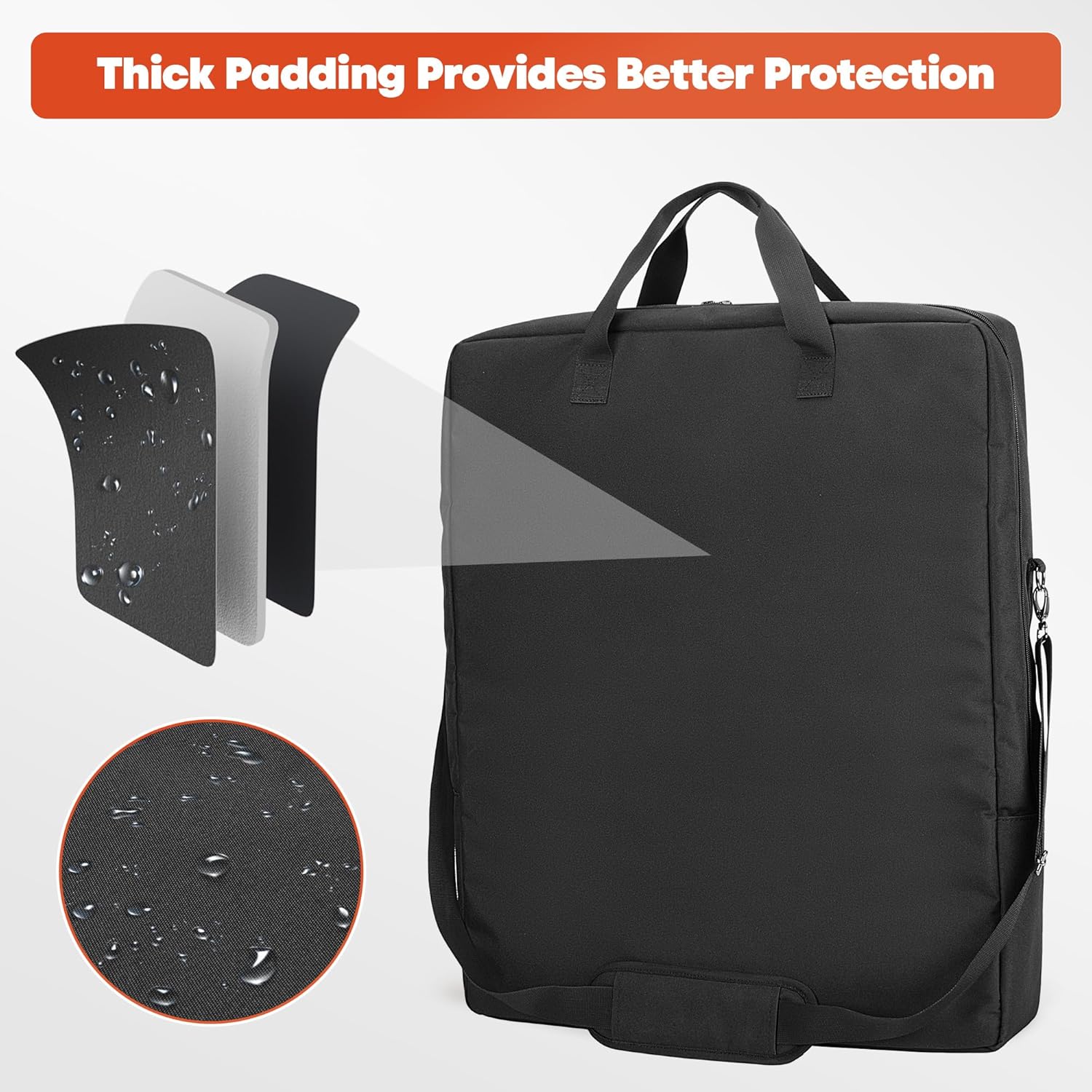 Solar Panel Storage Bag, Solar Panel Carrying Case Compatible with Anker SOLIX PS30 PS100 PS200, Carrier Box Protective Case for 2 Panels, Carry Cover with Pockets & Handles, Bag Only