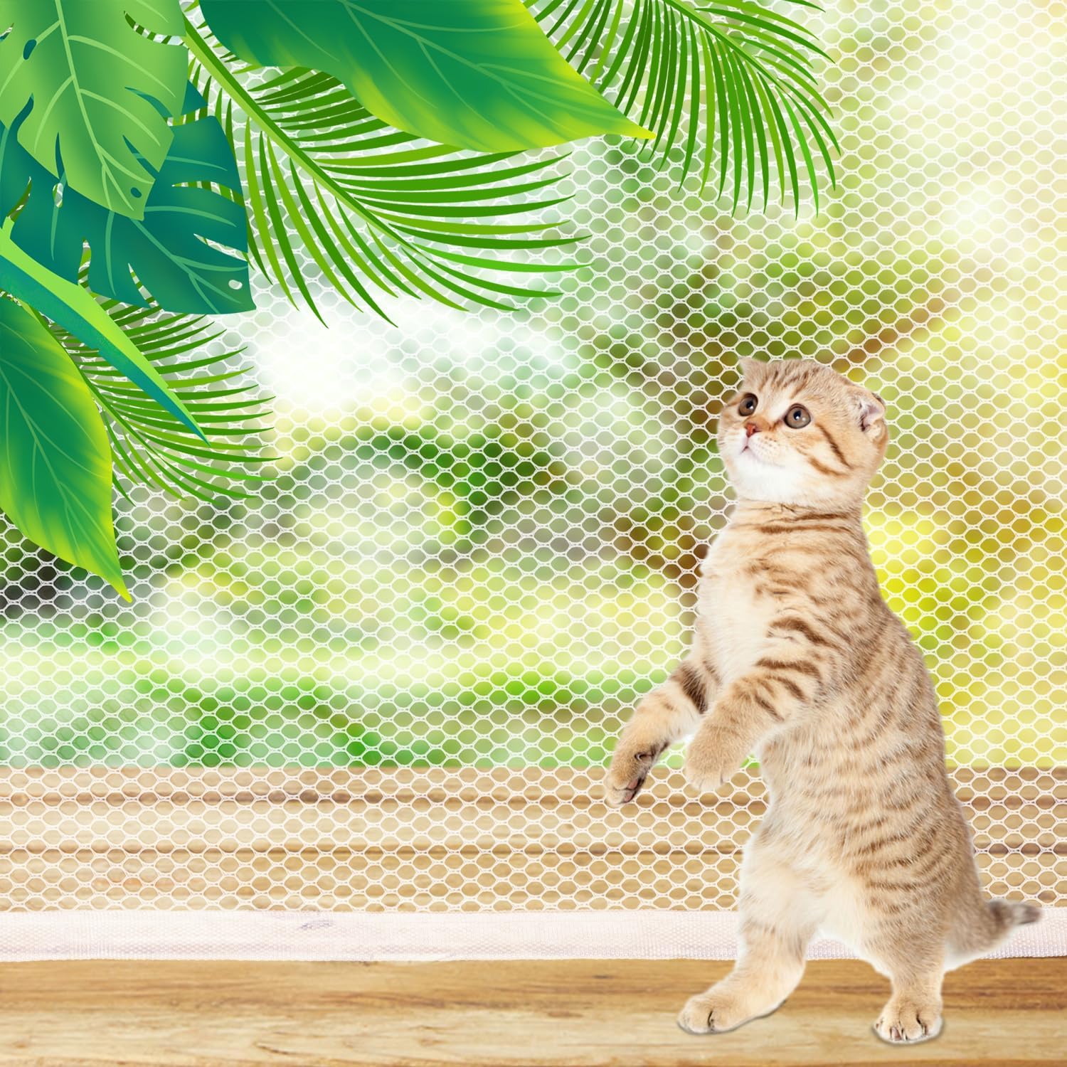 TOYMIS Cat Balcony Net, 16.4x2.6 Feet Mesh Cat Fence