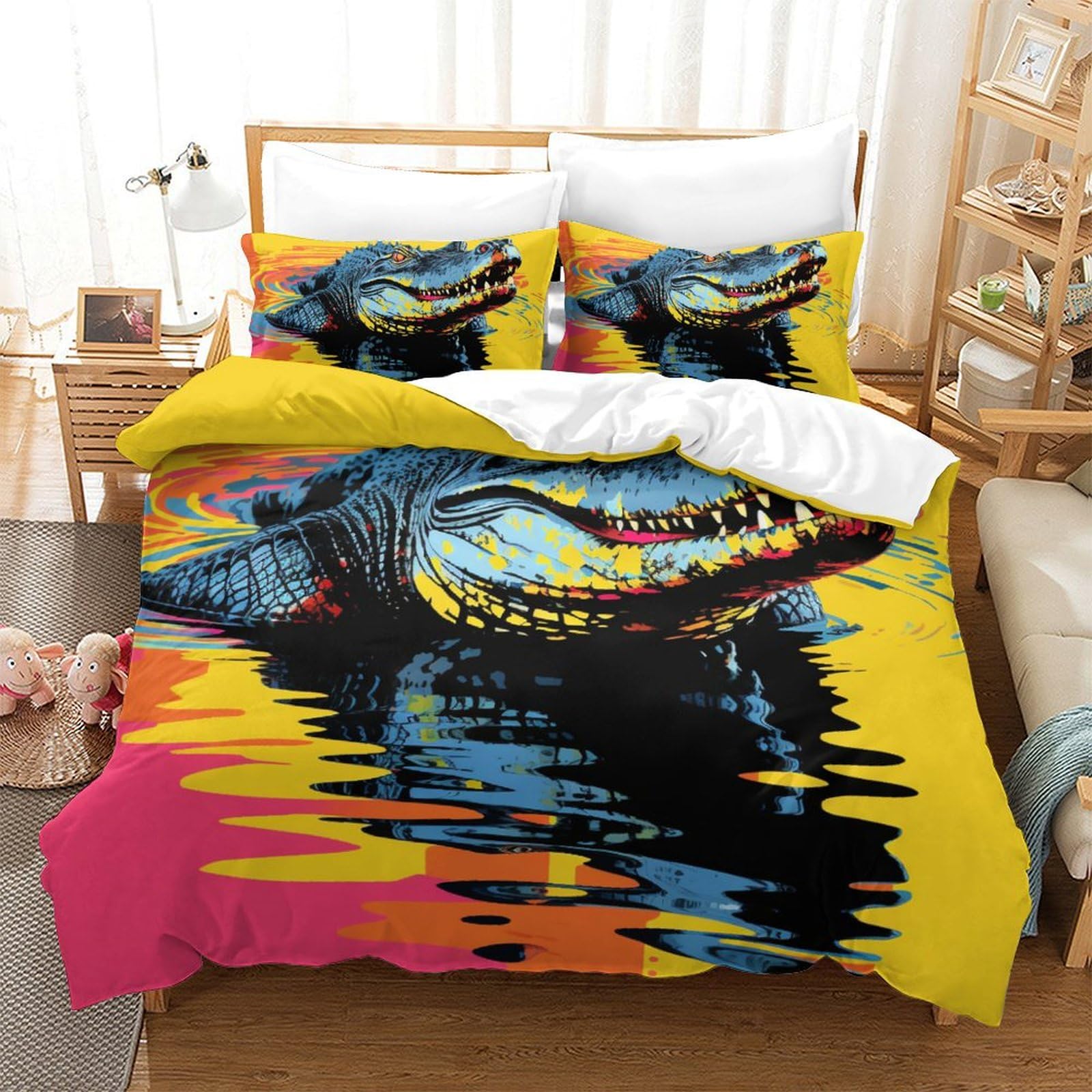 Housse de couette crocodile en microfibre premium 220x240cm