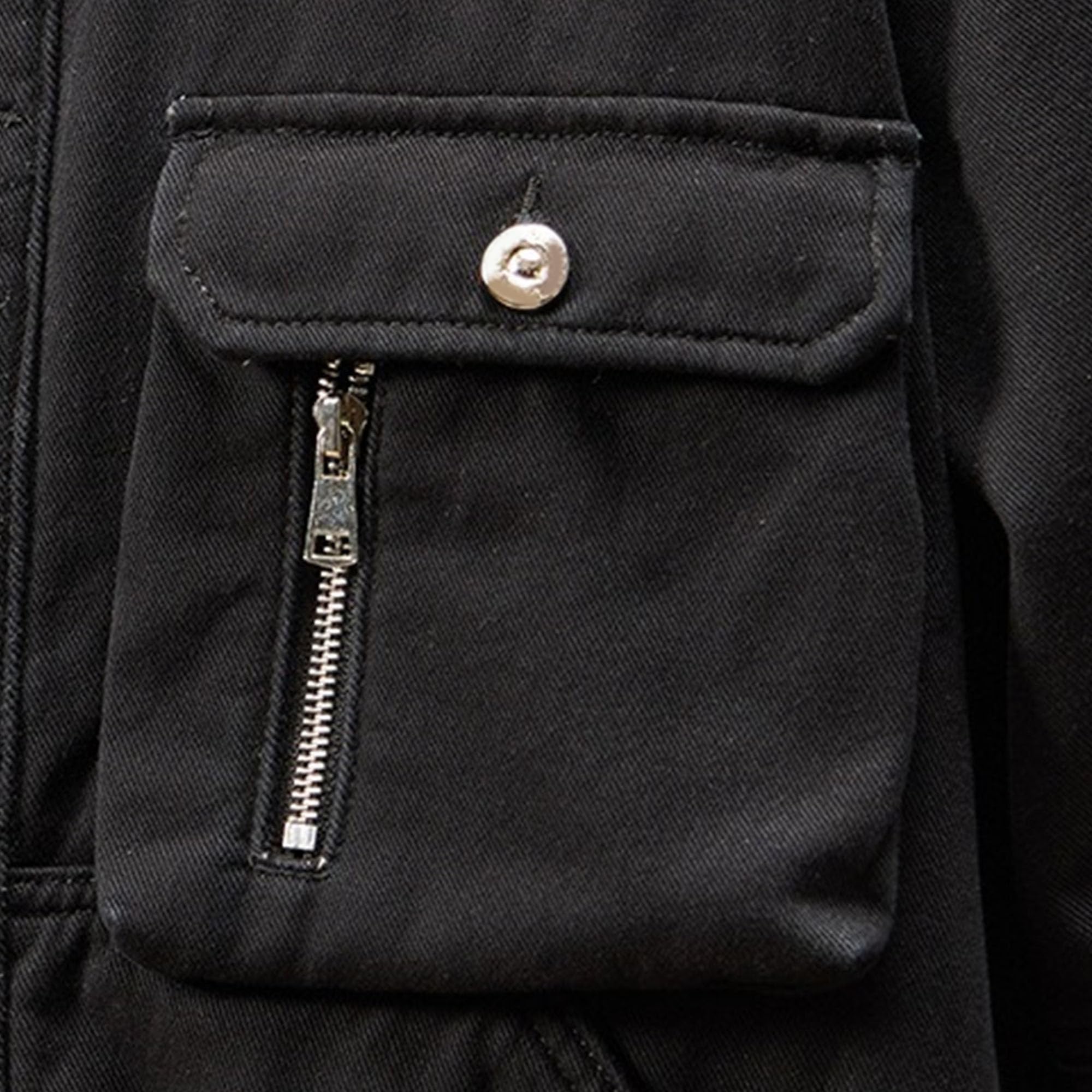 Giacca da lavoro da uomo, calda, foderata in sherpa, con tasche | Fodera in pelliccia sintetica, esterno in denim spesso, cappotto da camionista con colletto con risvolto