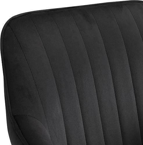 Miniatura 7 de DrInn - Sillón moderno tapizado de terciopelo para cocina y comedor, juego de 2, color negro