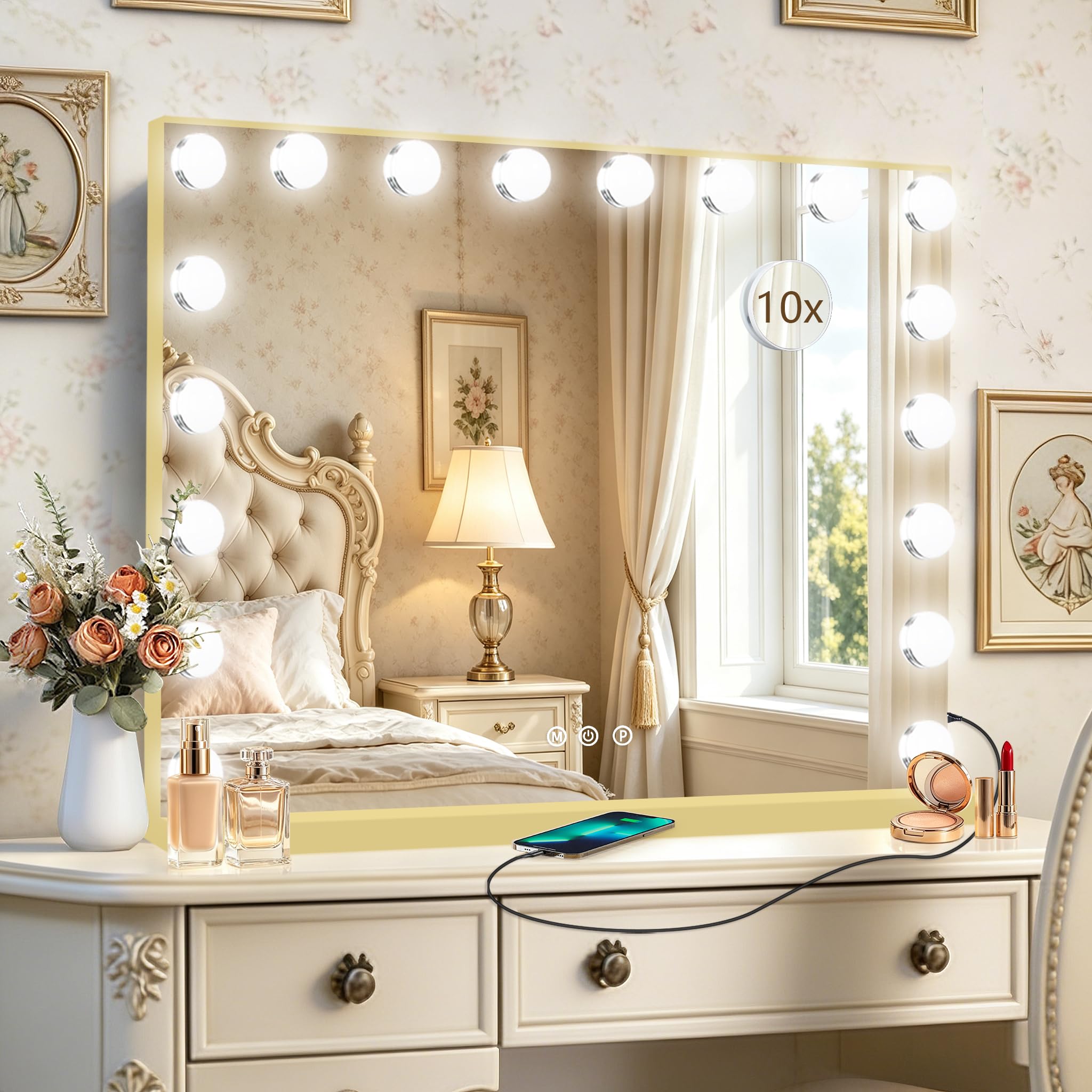Ratsamee Hollywood Vanity Mirror - Lights & USB Charge -10 Ratsamee Hollywood Vanity Mirror - Lights & USB Charge -10