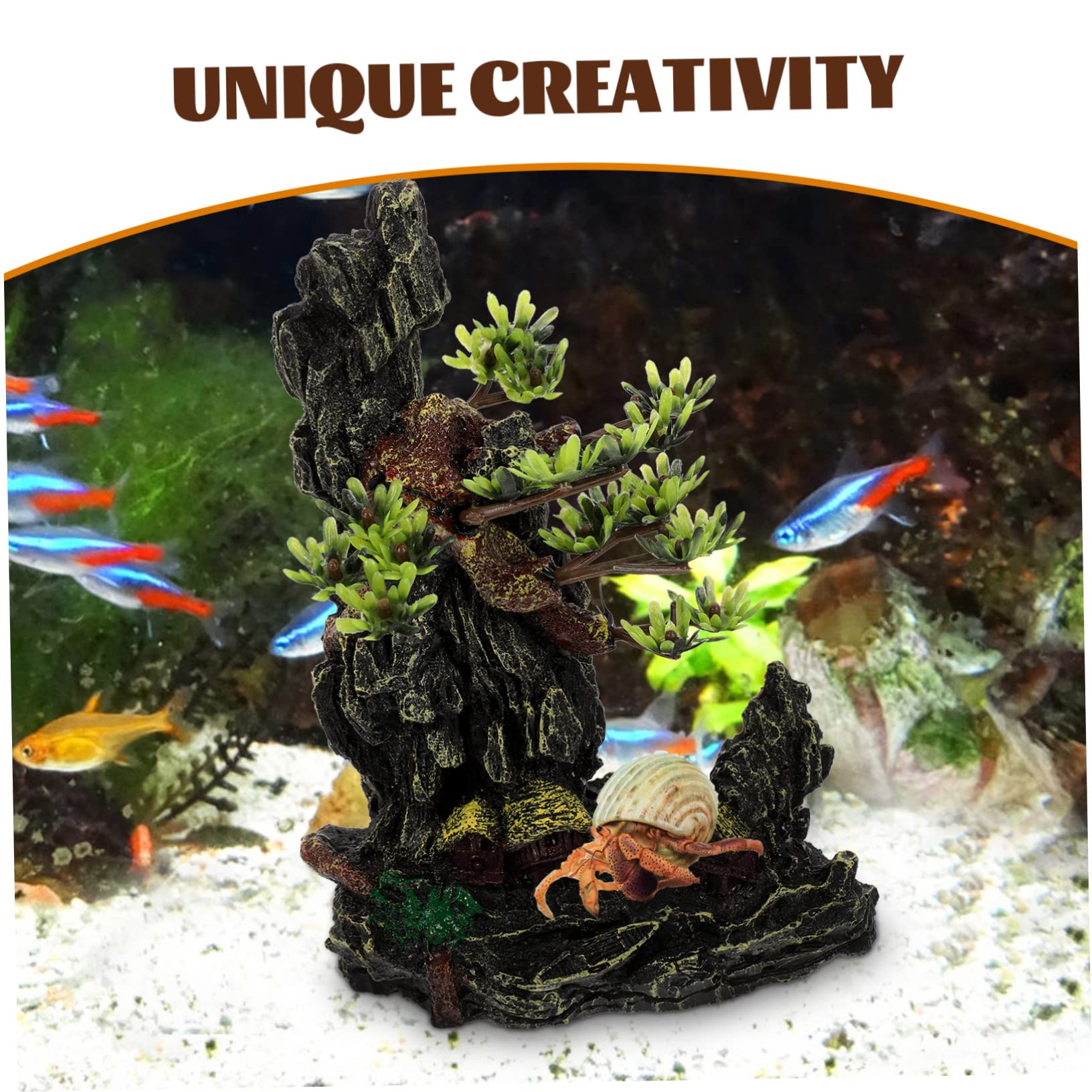 Árbol de Resina Decorativo para Terrario de Reptiles Rama Estable y Resistente Adecuado para Hábitat de Ranas y Tanque de Reptiles