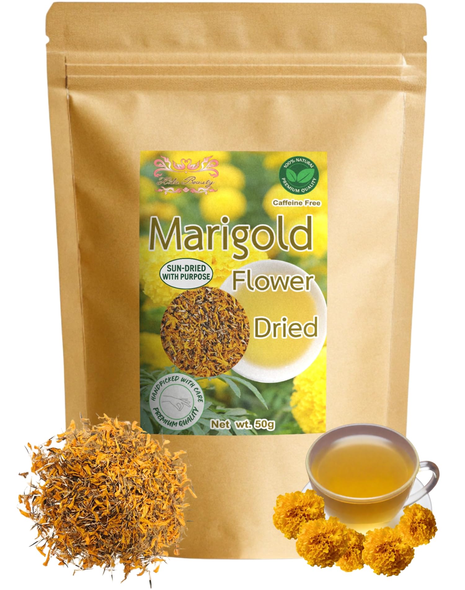 Hida Beauty Dried Premium Marigold Flower 1.76 Ounce