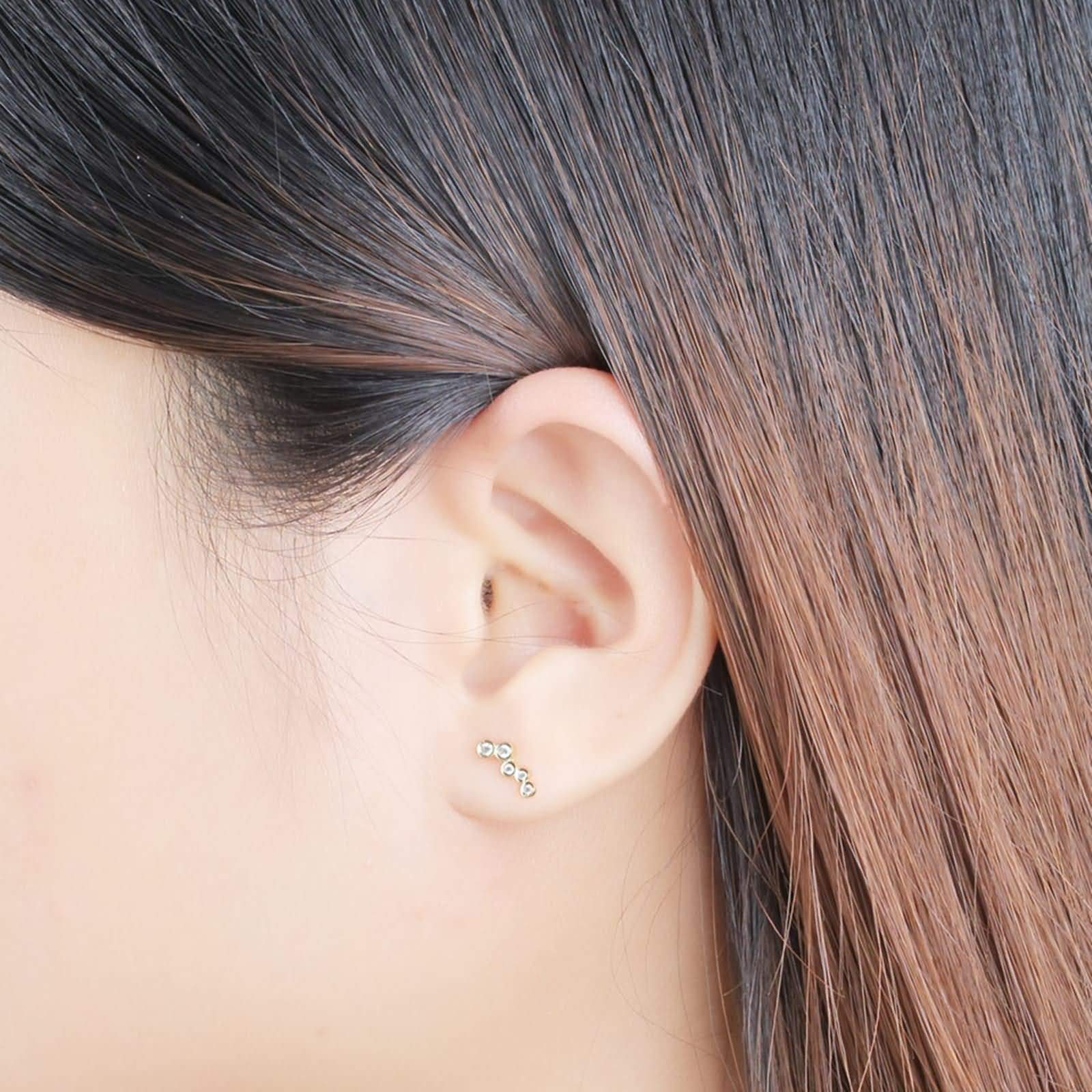 WBDWWTD Ohrstecker für Damen aus Silber 925, Brautohrringe für den Hochzeitstag mit Topas und Zirkonia