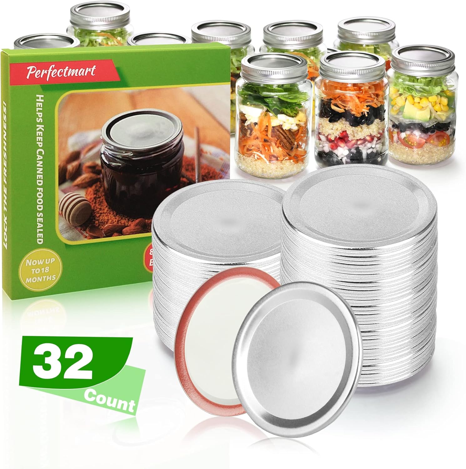 YARNOW Einmachdeckel Set - 20 Stück 80mm Mit Silikondichtungen