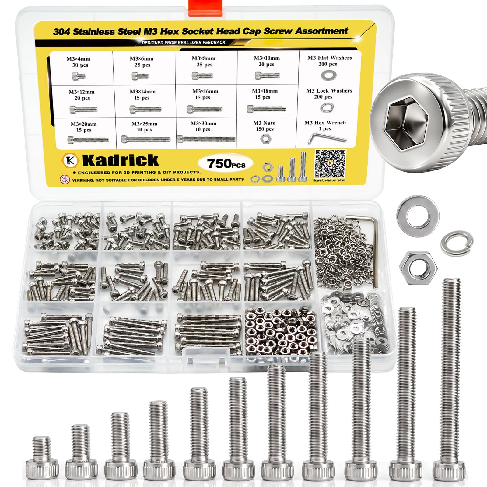 Stainless Steel Screw Assortment Kit - 920 Pcs #4-40 to #10-24 -9 Stainless Steel Screw Assortment Kit - 920 Pcs #4-40 to #10-24 -9
