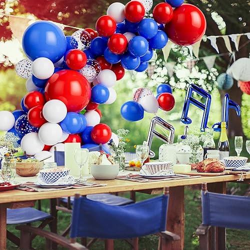 Miniatura 7 de Kit de guirnalda de globos rojos, azules y blancos para baby shower, boda, cumpleaños, fiesta de graduación