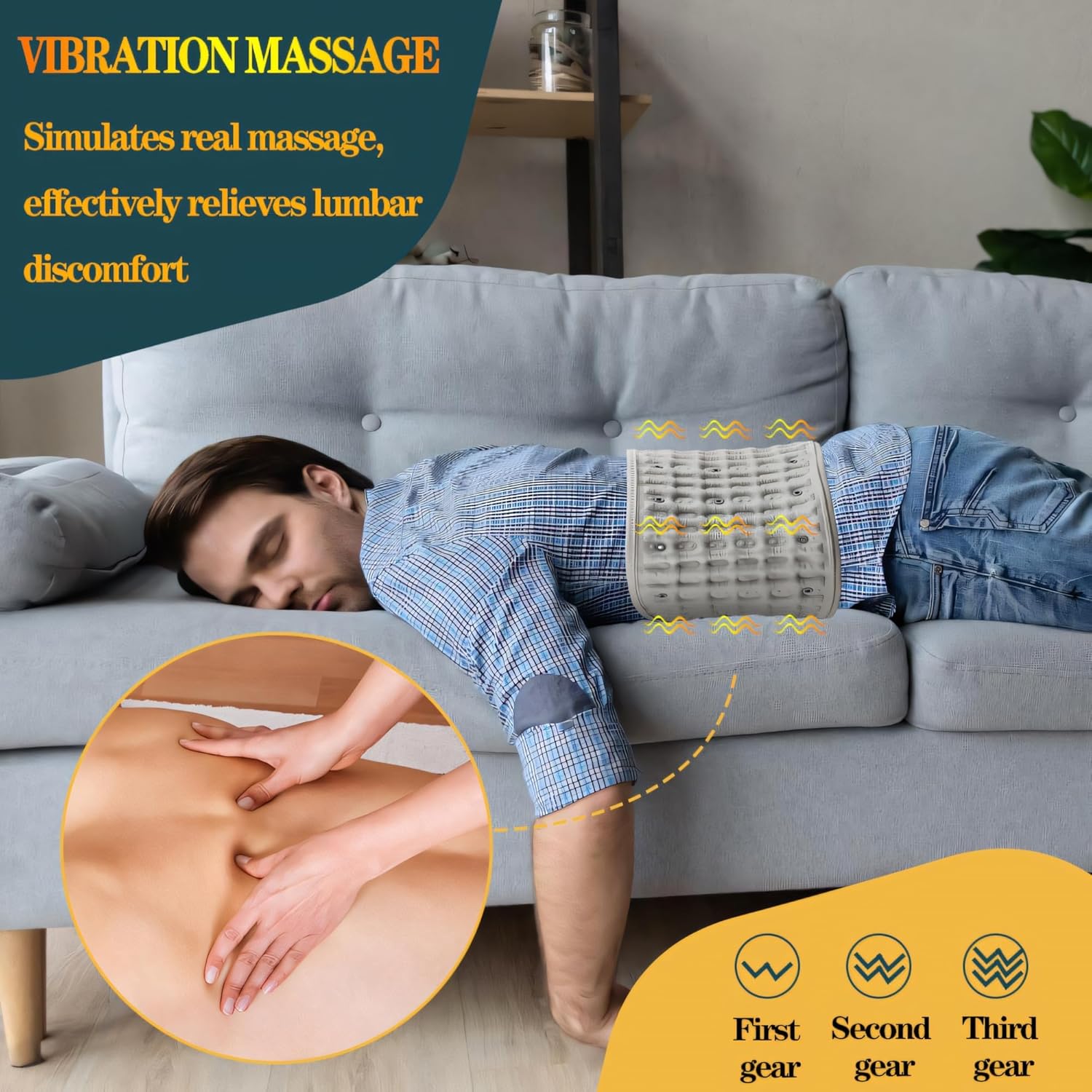 3-in-1 Inflatable Back Decompression Belt with red Light Heating and Massage Function Spine decompressor for Men and Women Lower Back Traction Devices