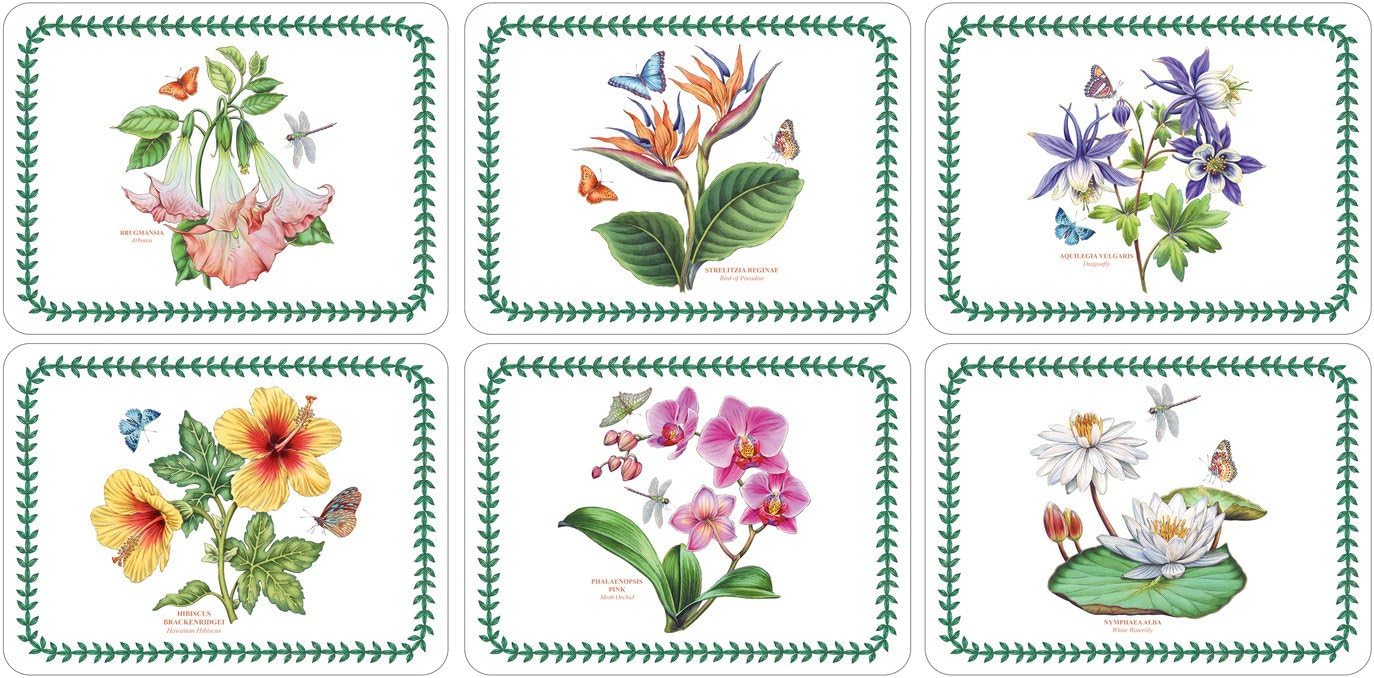 PortmeirionPimpernel Exotic Botanic Garden Placemats, Set of 6