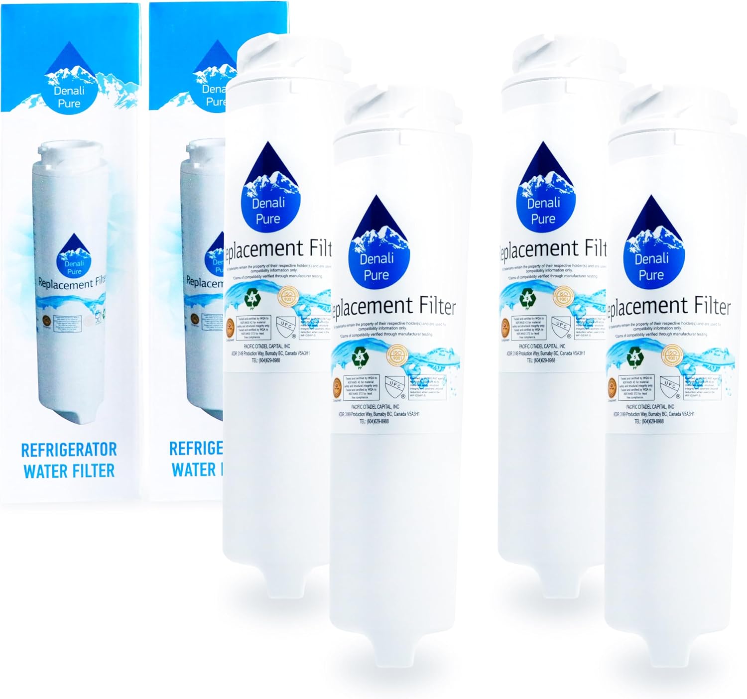 4-Pack Replacement for General Electric PTS22SHSARSS Refrigerator Water Filter - Compatible with General Electric GSWF Fridge Water Filter Cartridge