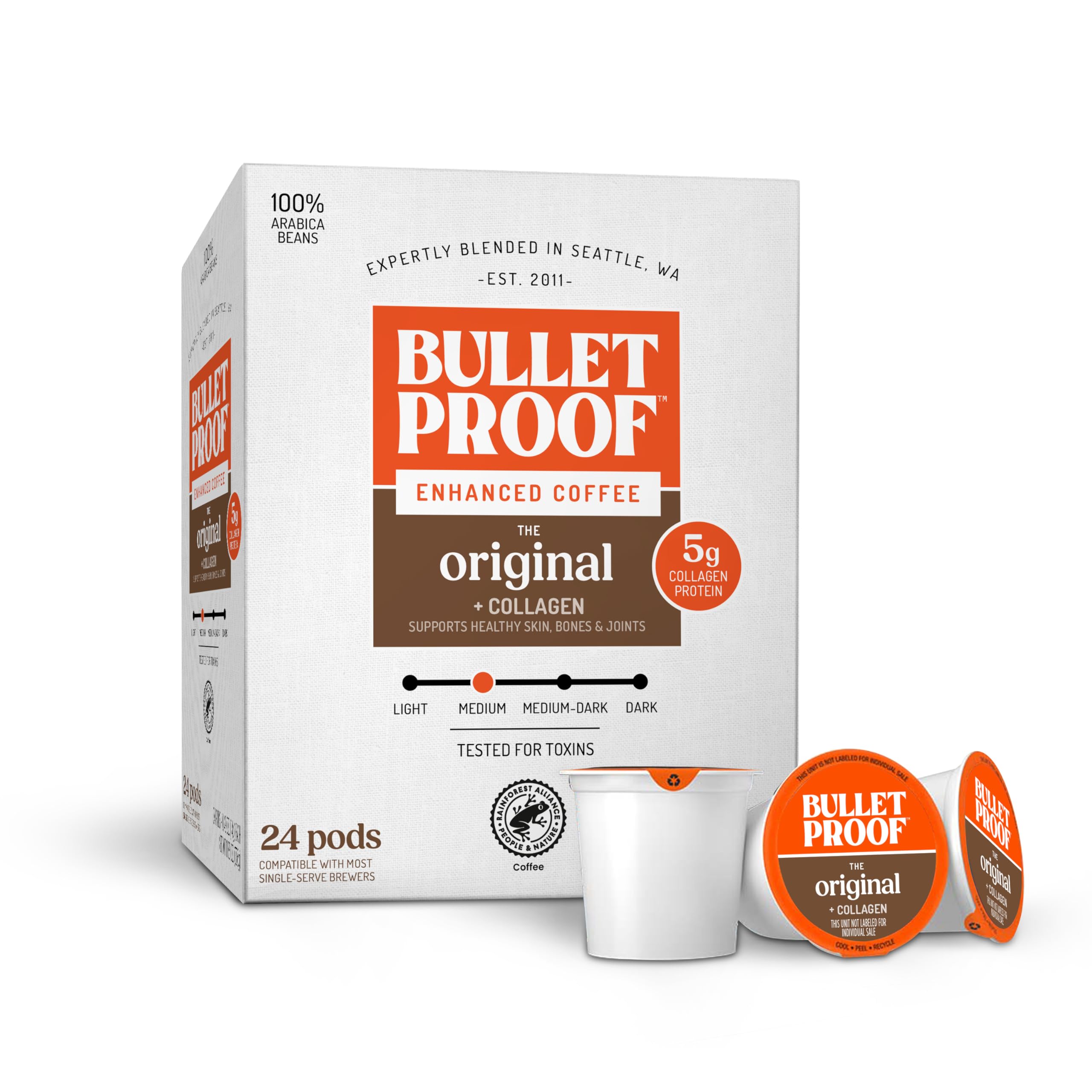 BulletproofThe Original + Collagen Single-Serve Coffee Pods, 24 Count, 100% Arabica Coffee Sourced from Central and South America with Collagen…
