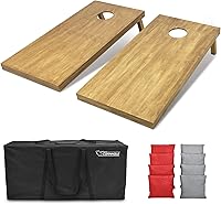 Vista 23 de GoSports 4 ft x 2 ft Regulation Size Wooden Cornhole Boards Set with Light Brown Finish - Includes Carrying Case and Bean Bags